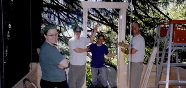 cabin door
                two